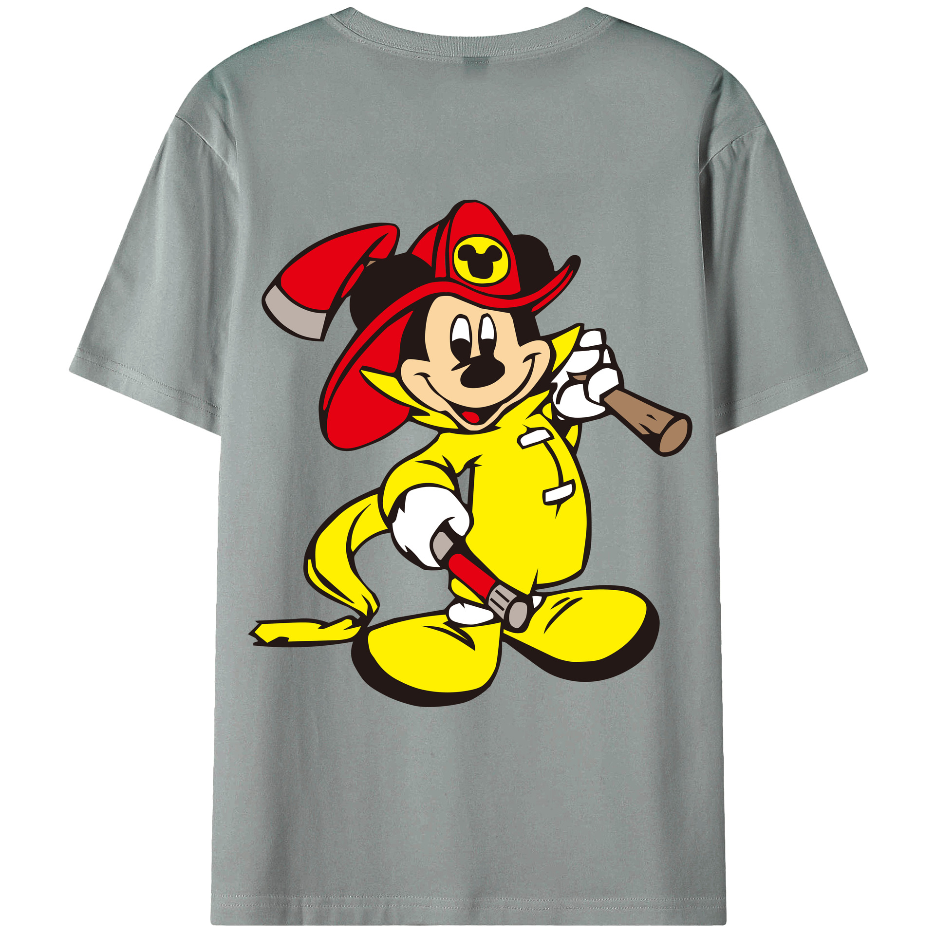 ミッキーマウス Mickey Mouse 綿100％ メンズ半袖Tシャツ（バックプリント） 通気性
